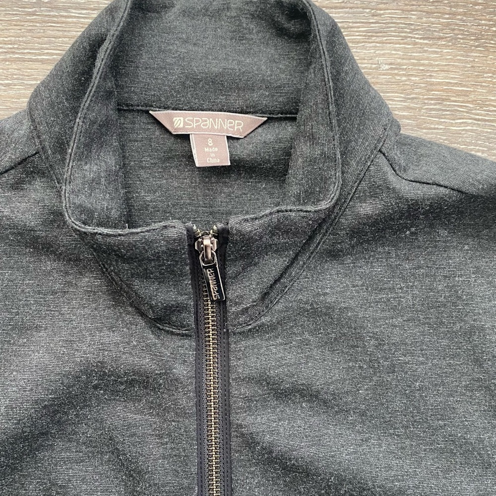 Spanner gorgeous jacket/sweater, dark grey 2 way zip/8 - Picture 3 of 13